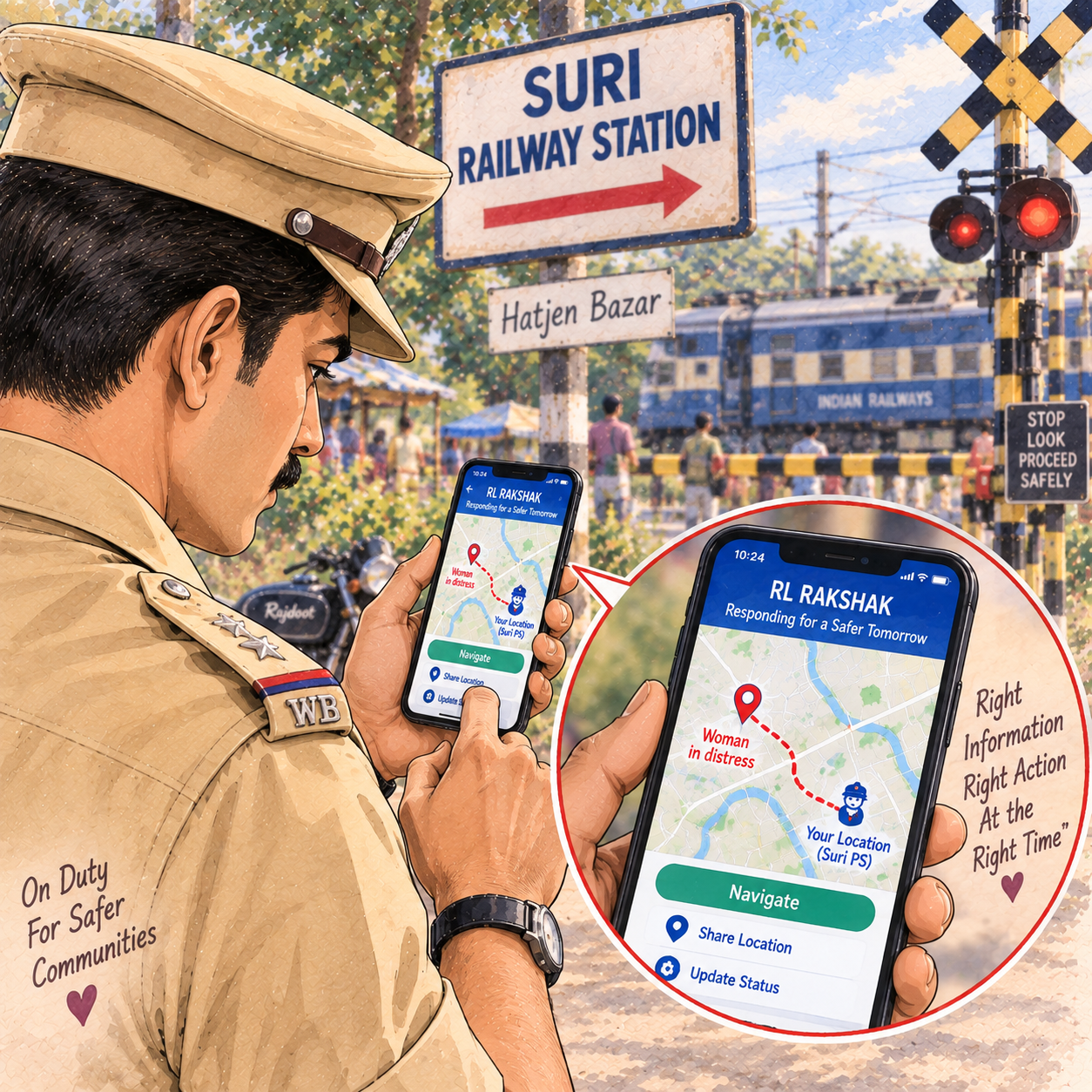 Scene 7 - RL Rakshak using the mobile application